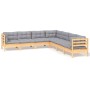 7-teiliges Gartenmöbel-Set und Kissen aus massivem Zirbenholz von , Gartensets - Ref: Foro24-3096790, Preis: 534,84 €, Rabatt: %