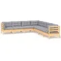 Juego de muebles de jardín 7 pzas y cojines madera maciza pino de , Conjuntos de jardín - Ref: Foro24-3096790, Precio: 543,81...