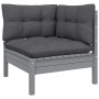 9-piece garden furniture set with gray cushions made of pine wood by , Garden sets - Ref: Foro24-3096979, Price: 777,44 €, Di...