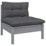 Muebles de jardín 9 pzas y cojines gris madera de pino de , Conjuntos de jardín - Ref: Foro24-3096979, Precio: 800,32 €, Desc...