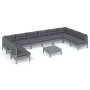 Gartenmöbel 11-tlg. und Kissen graues massives Kiefernholz von , Gartensets - Ref: Foro24-3097195, Preis: 870,82 €, Rabatt: %