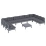 Gartenmöbel 11-tlg. und Kissen graues massives Kiefernholz von , Gartensets - Ref: Foro24-3097195, Preis: 870,82 €, Rabatt: %