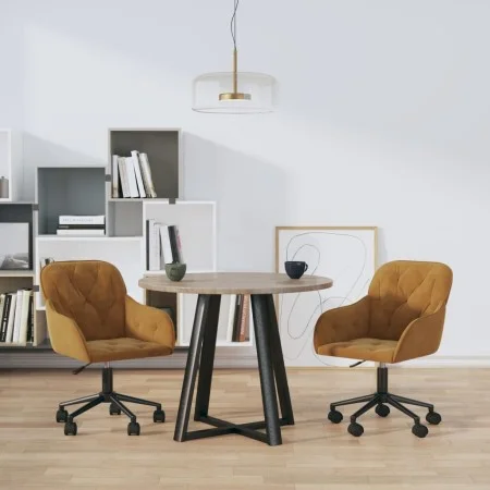 Swivel dining chairs, 2 units, brown velvet by , dining chairs - Ref: Foro24-3103429, Price: 149,98 €, Discount: %