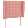 Cabecero con orejas de terciopelo rosa 93x23x118/128 cm