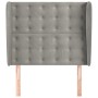 Cabecero con orejas de terciopelo gris claro 103x23x118/128 cm