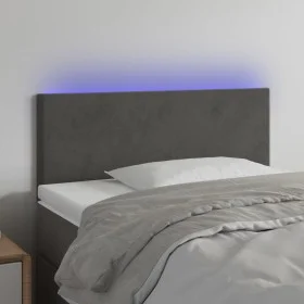 Dunkelgraues Samtkopfteil mit LED 100x5x78/88 cm von , Kopf- und Fußteile - Ref: Foro24-3121375, Preis: 48,59 €, Rabatt: %