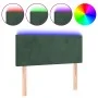 Dark green velvet LED headboard 100x5x78/88 cm by , Headboards and footboards - Ref: Foro24-3121377, Price: 48,87 €, Discount: %