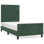 Dark green velvet bed frame with headboard 90x200 cm by , Beds and slatted bases - Ref: Foro24-3125614, Price: 163,82 €, Disc...