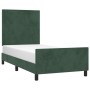 Dark green velvet bed frame with headboard 90x200 cm by , Beds and slatted bases - Ref: Foro24-3125614, Price: 163,82 €, Disc...