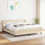 Box spring bed with cream fabric mattress 160x200 cm by , Beds and slatted bases - Ref: Foro24-3126338, Price: 522,20 €, Disc...