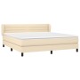 Box spring bed with cream fabric mattress 160x200 cm by , Beds and slatted bases - Ref: Foro24-3126338, Price: 522,20 €, Disc...