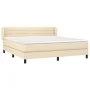 Box spring bed with cream fabric mattress 160x200 cm by , Beds and slatted bases - Ref: Foro24-3126338, Price: 512,60 €, Disc...