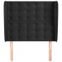 Cabecero con orejas de terciopelo negro 103x23x118/128 cm