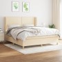 Box spring bed with cream fabric mattress 180x200 cm by , Beds and slatted bases - Ref: Foro24-3128466, Price: 647,12 €, Disc...