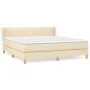 Box spring bed with cream fabric mattress 180x200 cm by , Beds and slatted bases - Ref: Foro24-3130454, Price: 573,70 €, Disc...