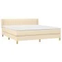 Box spring bed with cream fabric mattress 180x200 cm by , Beds and slatted bases - Ref: Foro24-3130454, Price: 573,70 €, Disc...