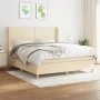 Box spring bed with cream fabric mattress 180x200 cm by , Beds and slatted bases - Ref: Foro24-3131934, Price: 621,19 €, Disc...