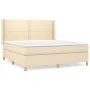 Box spring bed with cream fabric mattress 180x200 cm by , Beds and slatted bases - Ref: Foro24-3131934, Price: 621,19 €, Disc...
