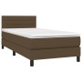 Box spring bed mattress and LED lights dark brown fabric 80x200cm by , Beds and slatted bases - Ref: Foro24-3133192, Price: 3...