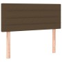 Box spring bed mattress and LED lights dark brown fabric 80x200cm by , Beds and slatted bases - Ref: Foro24-3133192, Price: 3...
