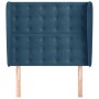 Cabecero con orejas de terciopelo azul oscuro 103x23x118/128 cm
