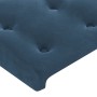 Cabecero con orejas de terciopelo azul oscuro 103x23x118/128 cm