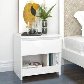 Mesitas de noche 2 uds contrachapada blanco brillo 40x30x30 cm de vidaXL, Mesitas de noche - Ref: Foro24-803456, Precio: 54,1...