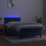 Boxspringbett mit Matratze und LED dunkelblauem Samt 100x200 cm von , Betten und Lattenroste - Ref: Foro24-3134271, Preis: 31...