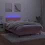 Box spring bed with mattress and LED pink velvet 120x200 cm by , Beds and slatted bases - Ref: Foro24-3134278, Price: 360,66 ...
