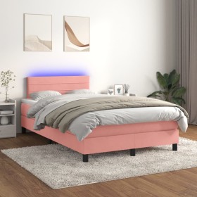 Boxspringbett mit Matratze und LED-Rosa-Samt 120x200 cm von , Betten und Lattenroste - Ref: Foro24-3134458, Preis: 386,69 €, ...
