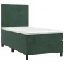 Box spring bed with mattress and LED dark green velvet 90x200 cm by , Beds and slatted bases - Ref: Foro24-3135984, Price: 35...