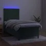 Box spring bed with mattress and LED dark green velvet 90x200 cm by , Beds and slatted bases - Ref: Foro24-3135984, Price: 35...