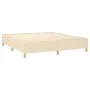 Box spring bed mattress and LED lights cream fabric 180x200 cm by , Beds and slatted bases - Ref: Foro24-3138818, Price: 630,...