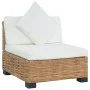 Sofa ohne Armlehnen mit natürlichen Rattankissen von vidaXL, Modulare Sofas für den Außenbereich - Ref: Foro24-286280, Preis:...