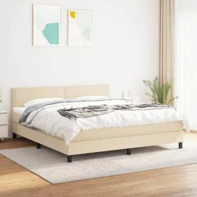 Boxspringbett mit cremefarbener Stoffmatratze 160x200 cm von , Betten und Lattenroste - Ref: Foro24-3139990, Preis: 488,10 €,...