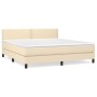 Box spring bed with cream fabric mattress 160x200 cm by , Beds and slatted bases - Ref: Foro24-3139990, Price: 496,68 €, Disc...