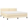 Box spring bed with cream fabric mattress 160x200 cm by , Beds and slatted bases - Ref: Foro24-3139990, Price: 488,10 €, Disc...