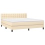 Boxspringbett mit cremefarbener Stoffmatratze 160x200 cm von , Betten und Lattenroste - Ref: Foro24-3140390, Preis: 507,91 €,...