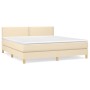 Box spring bed with cream fabric mattress 180x200 cm by , Beds and slatted bases - Ref: Foro24-3140558, Price: 569,45 €, Disc...
