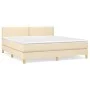 Box spring bed with cream fabric mattress 180x200 cm by , Beds and slatted bases - Ref: Foro24-3140558, Price: 553,64 €, Disc...