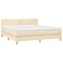 Box spring bed with cream fabric mattress 180x200 cm by , Beds and slatted bases - Ref: Foro24-3140558, Price: 553,64 €, Disc...
