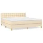 Box spring bed with cream fabric mattress 180x200 cm by , Beds and slatted bases - Ref: Foro24-3140958, Price: 566,16 €, Disc...