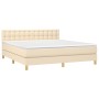 Box spring bed with cream fabric mattress 180x200 cm by , Beds and slatted bases - Ref: Foro24-3140958, Price: 581,65 €, Disc...