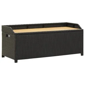 Synthetic black rattan garden storage bench 120 cm by vidaXL, garden benches - Ref: Foro24-46480, Price: 233,69 €, Discount: %