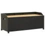Banco de almacenamiento de jardín ratán sintético negro 120 cm de vidaXL, Bancos de jardín - Ref: Foro24-46480, Precio: 232,8...