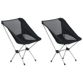 Folding camping chairs 2 units with aluminum bag 54x50x65 cm by vidaXL, camping furniture - Ref: Foro24-47797, Price: 71,49 €...