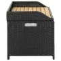 Banco de almacenamiento de jardín ratán sintético negro 120 cm de vidaXL, Bancos de jardín - Ref: Foro24-46480, Precio: 232,8...