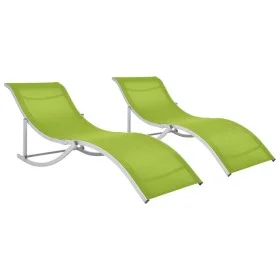 Folding sun loungers 2 units green textilene by vidaXL, Loungers - Ref: Foro24-47787, Price: 245,82 €, Discount: %