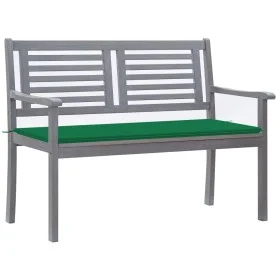 Garden bench 2 seats made of gray eucalyptus wood and cushion 120 cm by , garden benches - Ref: Foro24-3061028, Price: 184,53...