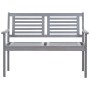 Banco de jardín 2 plazas madera eucalipto gris y cojín 120 cm de , Bancos de jardín - Ref: Foro24-3061028, Precio: 191,77 €, ...